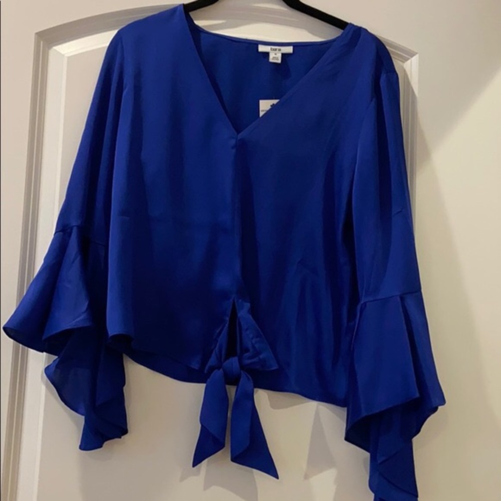 NWT Bar III BLACK satin blouse
